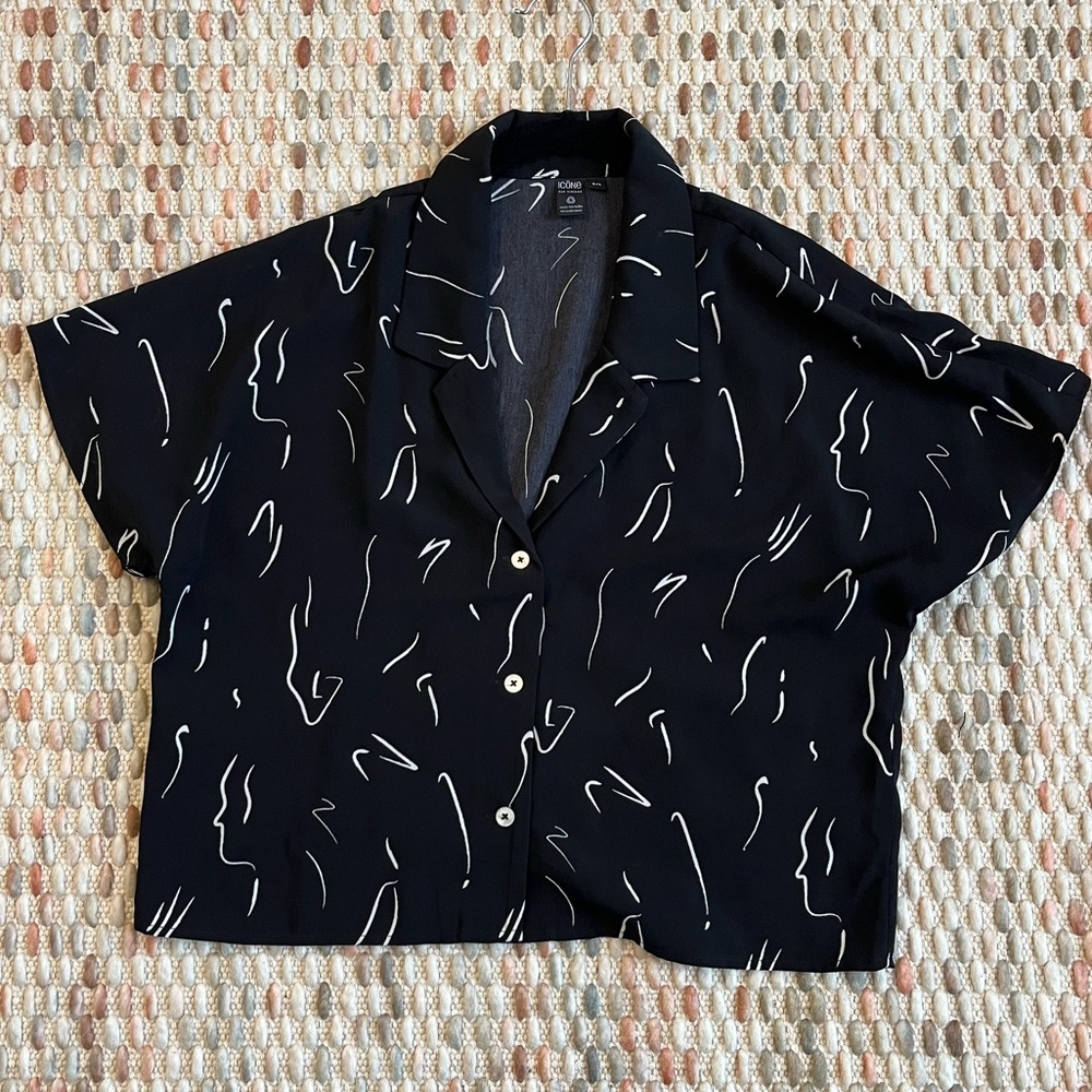 Camp Collar Printed Blouse